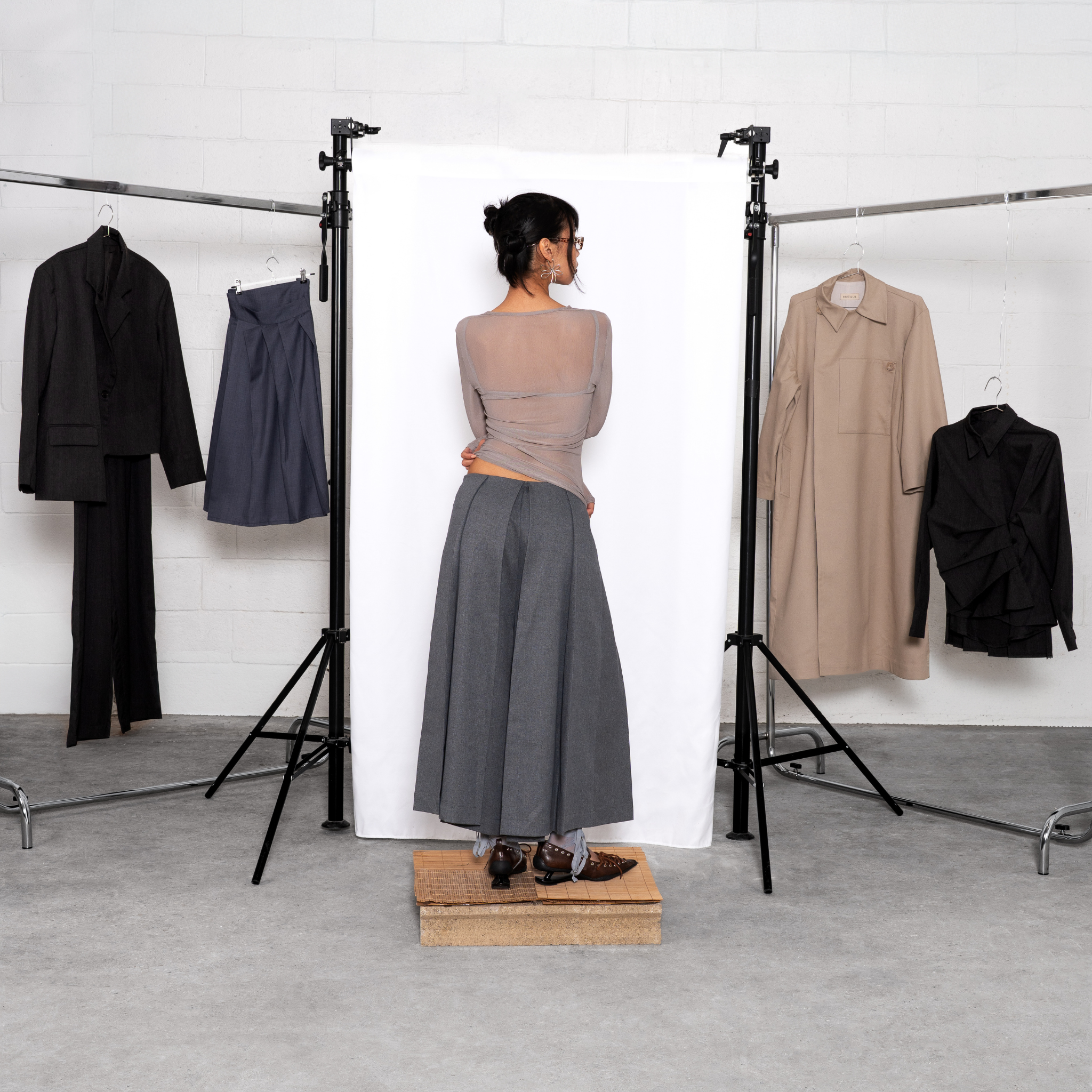 Jupe-culotte plissée